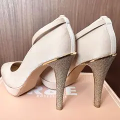 R&E ベージュ ハイヒール　ROSESSENCE