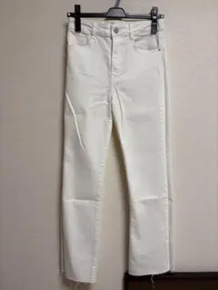 ZARA ホワイト ストレートデニム 34