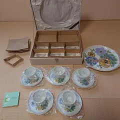 ノリタケ 箱入り カップ&ソーサー 5客セット&プレート 昭和レトロ 花柄