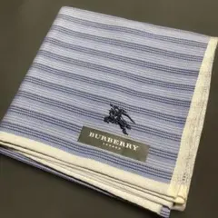 新品未使用　BURBERRY LONDON ハンカチ ブルー ストライプのサムネイル