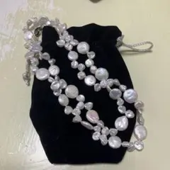 淡水パール ネックレス 、ピアスセット
