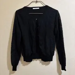 【未使用品】ANAYI ブラック カーディガン 長袖　38 ANAYI（アナイ） カーディガン スノーフレーク カーディガン