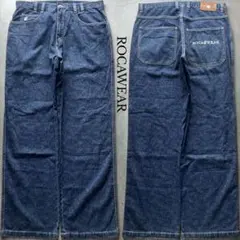 極太 00s ROCAWEAR バギーデニム ワンポイント刺繍ロゴ HIPHOPのサムネイル