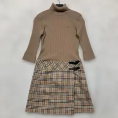 美品 バーバリーブルーレーベル ワンピース ノバチェック ドッキング M相当