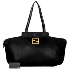 美品 フェンディ FENDI FFロゴ トートバッグ ショルダーバッグ ブラック