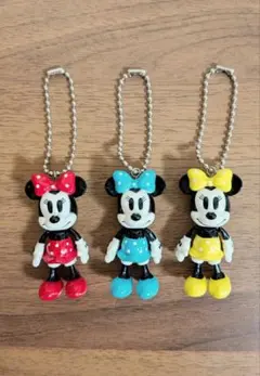 ミニー　キーホルダー　3個セット　平成レトロ