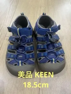 美品　KEEN ネイビー サンダル ストラップ式　18.5cm