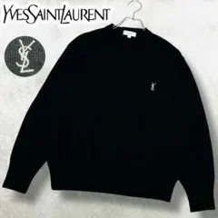 90's イヴ サンローラン カサンドラロゴ YSLロゴ ニット セーター M