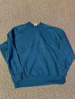 90s USA製 FRUIT OF THE LOOM 無地スウェット 青 L