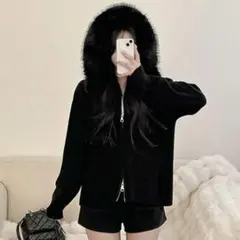 SHEIN ファー付きパーカー