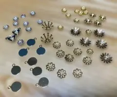 ハンドメイド金具 座金 石座 メタルパーツ大量