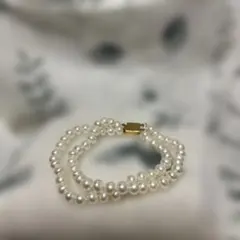 ホワイトパール 二重巻きブレスレット