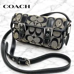 美品 COACH シグネチャー ミニショルダーバッグ 黒 Y2K