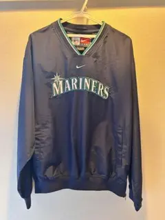 シアトル・マリナーズ MBL ウォームアッププルオーバー ナイキ ビンテージ 90s NIKE TEAM製 MLB シアトル・マリナーズ ナイロンプルオーバー