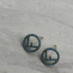 ！新品同然！　FENDI ピアス　ブルー　ゴールド　14A