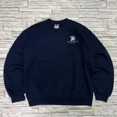 00s GILDAN スウェット 刺繍ロゴ スクールロゴ ネイビー USA古着