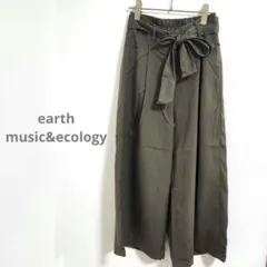 earth music&ecology ウエストリボンワイドクロップドパンツ