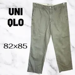 美品✨【UNIQLO】ヴィンテージレギュラーフィットチノ　オリーブ　82×85のサムネイル