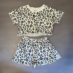 90センチ　カットオフヒョウ柄セットアップ