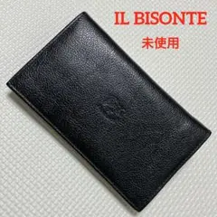 未使用IL BISONTEイルビゾンテ レザー二つ折り財布　ブラック　黒