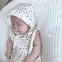ドット ボンネット キッズ ベビー 帽子