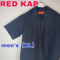 Z332 【RED KAP】半袖ワークシャツ【メンズ XL】ブラック