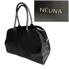NEUNA ヌナ ボストンバッグ サイドベルトバッグ ブラック レザー 大容量