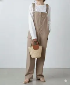 PUAL CE CIN(ピュアルセシン) 綿麻フロントジップサロペットのサムネイル