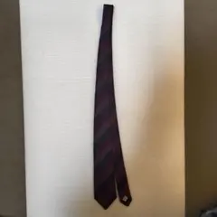 BURBERRY ダークレッド ブラック ストライプ ネクタイ