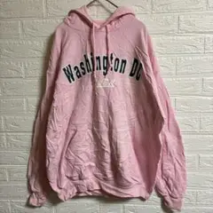 輸入古着♡GILDAN【L】Washington DC パーカー ピンク