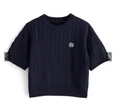 半袖ケーブルニット