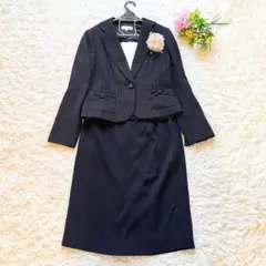 大きいサイズ　東京ソワール　付けインナー　ノーカラージャケット　セットアップ