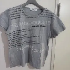 BixBy ビーズ装飾 グレー Tシャツ L