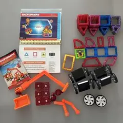 正規品】マグフォーマー 106ピース＋タイヤセット 形遊び展開図 説明書