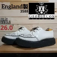 美品　定番　ジョージコックス 3588 ラバーソール 白 パンク 英国製　26