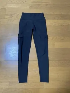 黒 ポケット付き ハイウエストレギンス