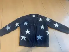 ジェラートピケ 星柄ダークグレーカーディガン XS