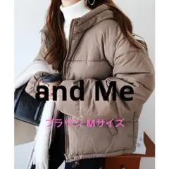 【未使用タグ付き】and Me フード付き 中綿 フェイクダウンジャケット