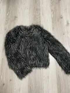 RESEXY グレー フェイクファーショートジャケット