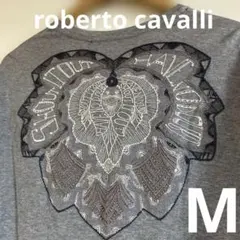 難あり【roberto cavalli】幾何学模様 Tシャツ　グレー　M 刺繍のサムネイル