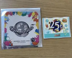 ユニバーサルスタジオジャパン 25周年記念コースター＆ステッカー　非売品　USJ