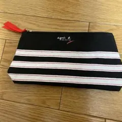 アニエスベー　ストライプポーチ