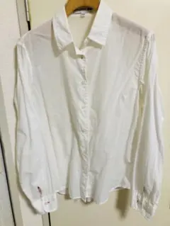 ユニクロ×イネス シアー長袖シャツ ホワイト 透け感 レディース L