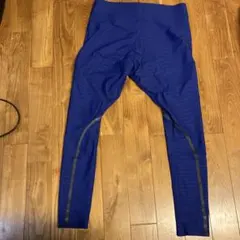 adidas ストライプ柄 青 タイツ