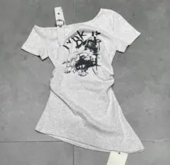 y2k 平成 グランジ フェアリー グレー Tシャツ グラフィックプリント