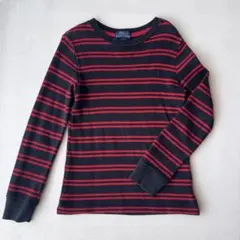 Polo Ralph Lauren 長袖カットソー 黒/赤ストライプ5 110