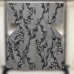 (バザール)No.2765 未使用シリーズ正絹ブラック総絞り小紋