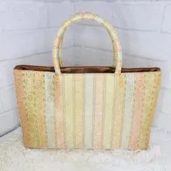 和装用トートバッグ ストライプ 花柄