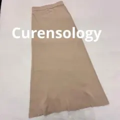 Curensology☆リブタイトスカート イエローベージュ ロング丈のサムネイル
