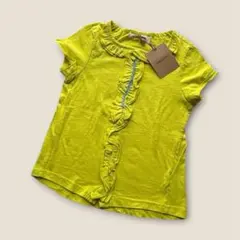 新品　Gémeaux フリル 半袖Tシャツ ライムグリーン　110センチのサムネイル